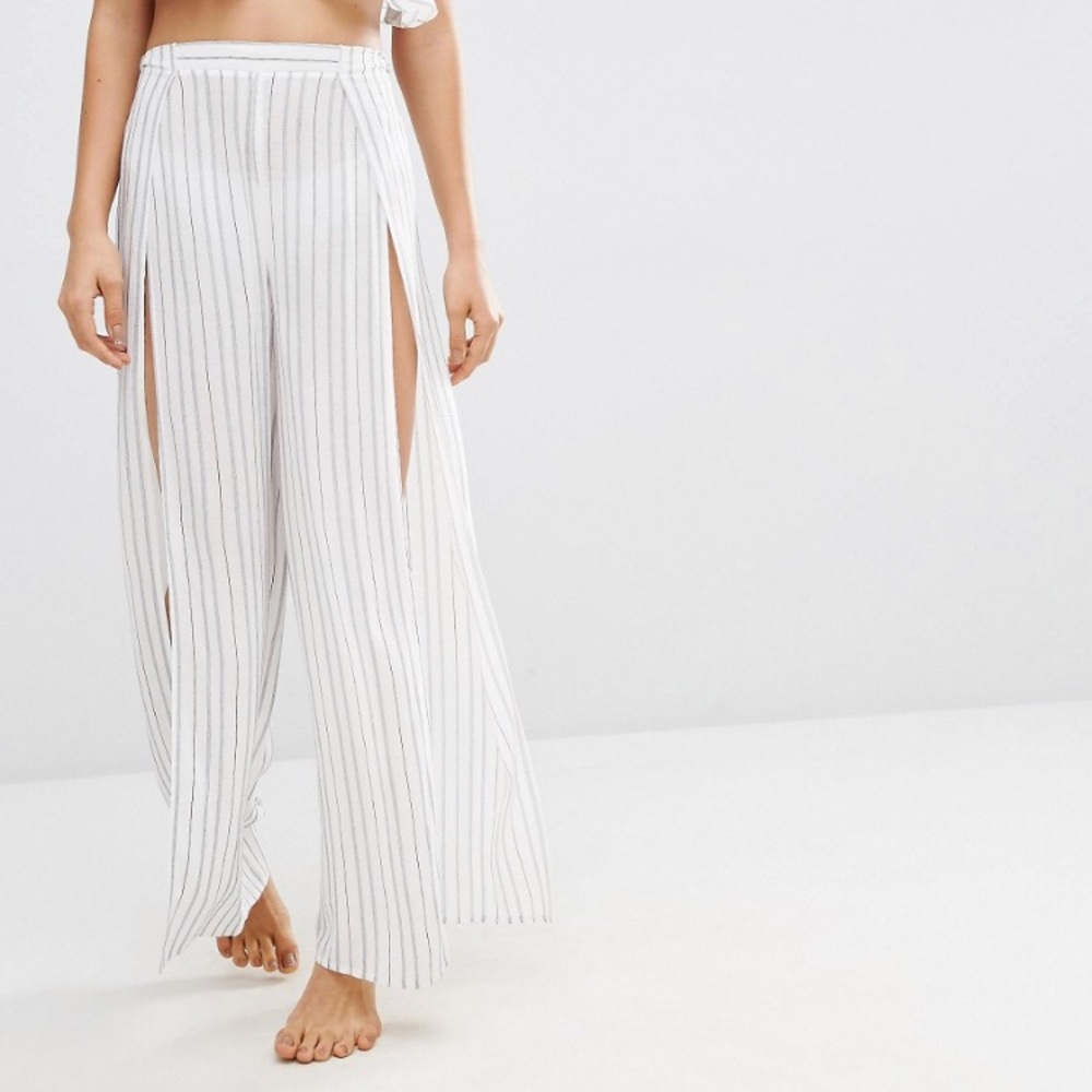 Split Wide Leg Beach Pants